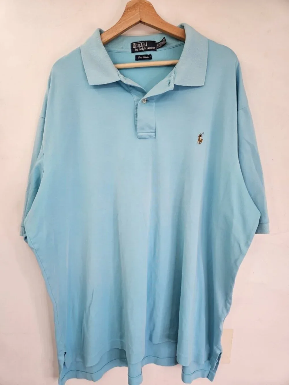 Polo Ralph Lauren Polo Shirt Mens 2XLT Aqua Short Sleeve Cotton Preppy Classic